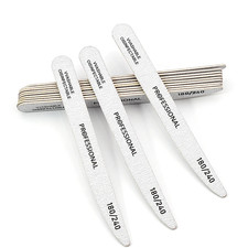 10Pcs/Lot Wooden Nail Files Professional 100 180 240 Emery Board Manicure Buffer