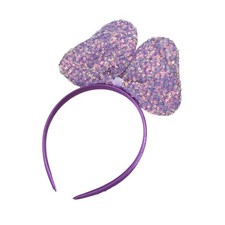 Cute Big Bowknot Headband for Girls Sequins Purple Headband with Bow Head Ban...