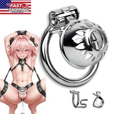 Metal Chastity Device for Men Ventilated Designed Cage with Lockable Ring SM