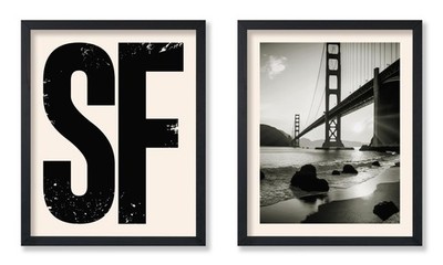 Poster Master 2-Piece San Francisco - Golden Gate 11''L x 14''W, SF