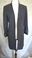 Calvin Klein Women s Size 4 Black Longline Open-Front Blazer Jacket Modern Caree