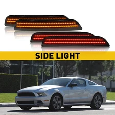 Lens 4xSmoked LED Front & Rear Side Marker Lamp Light For Mustang 45213 Ford Set