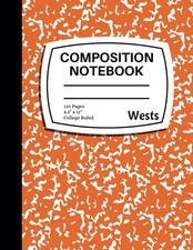 Composition Notebook College Ruled: Orange Marble Composition Book - Orange Note