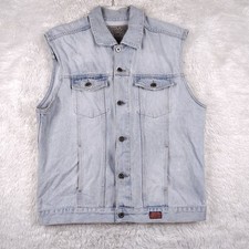FLAWS Rare Vtg Guess USA Denim Vest Sz XL Made In Mexico Grunge 90s -2000s Y2K