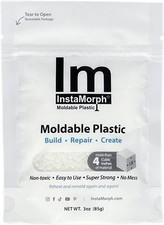 InstaMorph Reusable Moldable Plastic  Thermoplastic Beads, 3oz White