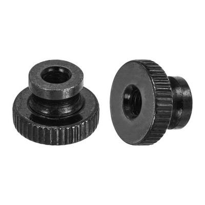 Knurled Thumb Nut, 20Pcs M5*0.8 Iron Round Knobs Black Zinc, Black