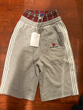 EDEN Men's Gray Sweat Shorts Drawstring Elastic Waist Pockets Logo