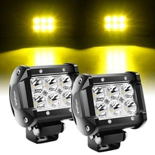 Nilight 4 Inch LED Light Pods Yellow Spot Beam Driving Fog Lights 2PCS 18W Off