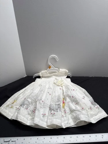 George Disney Baby Winnie The Pooh Dress First Size 50-56cm Cream White Flower C