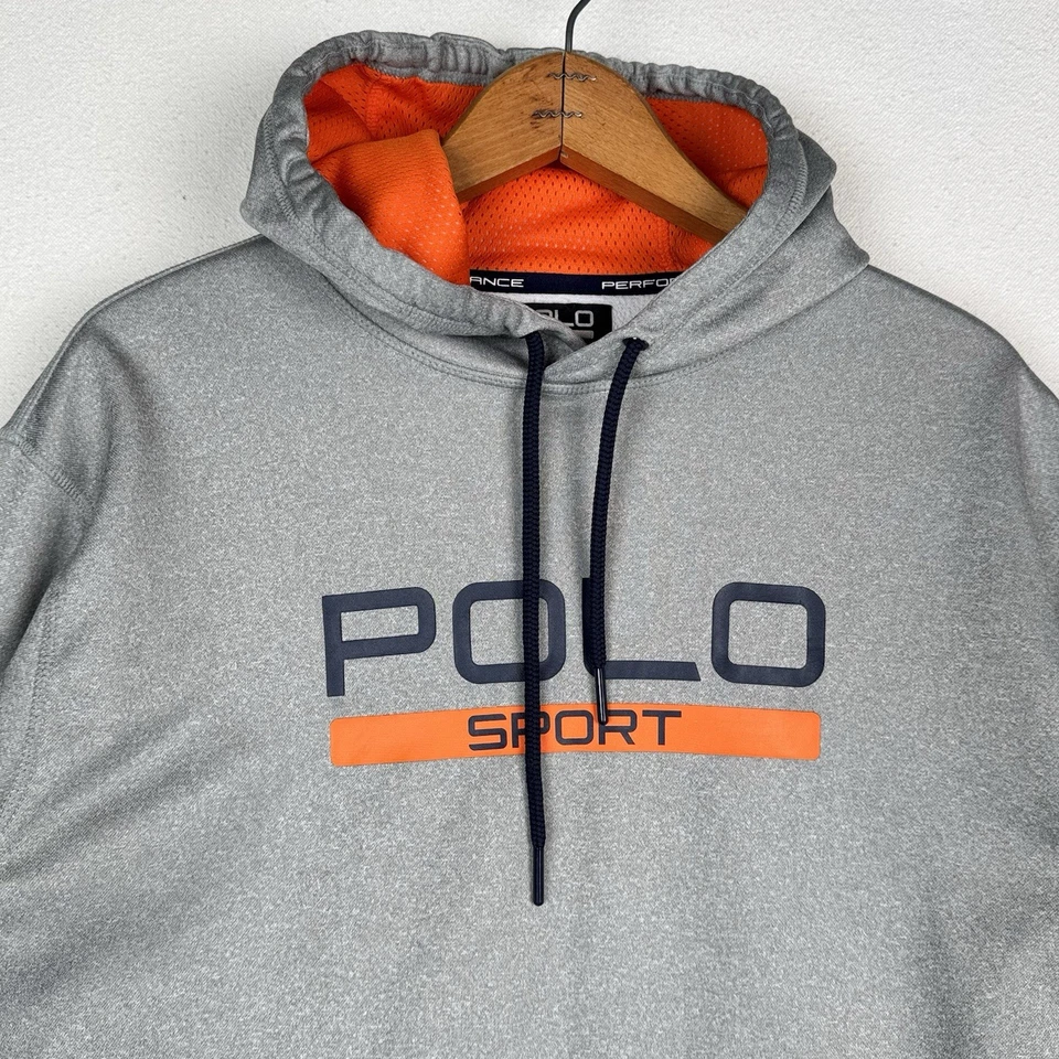 Ralph Lauren Polo Deportivo Con Capucha Gris Polar Sudadera Para Hombre Grande Foto 3 de 4