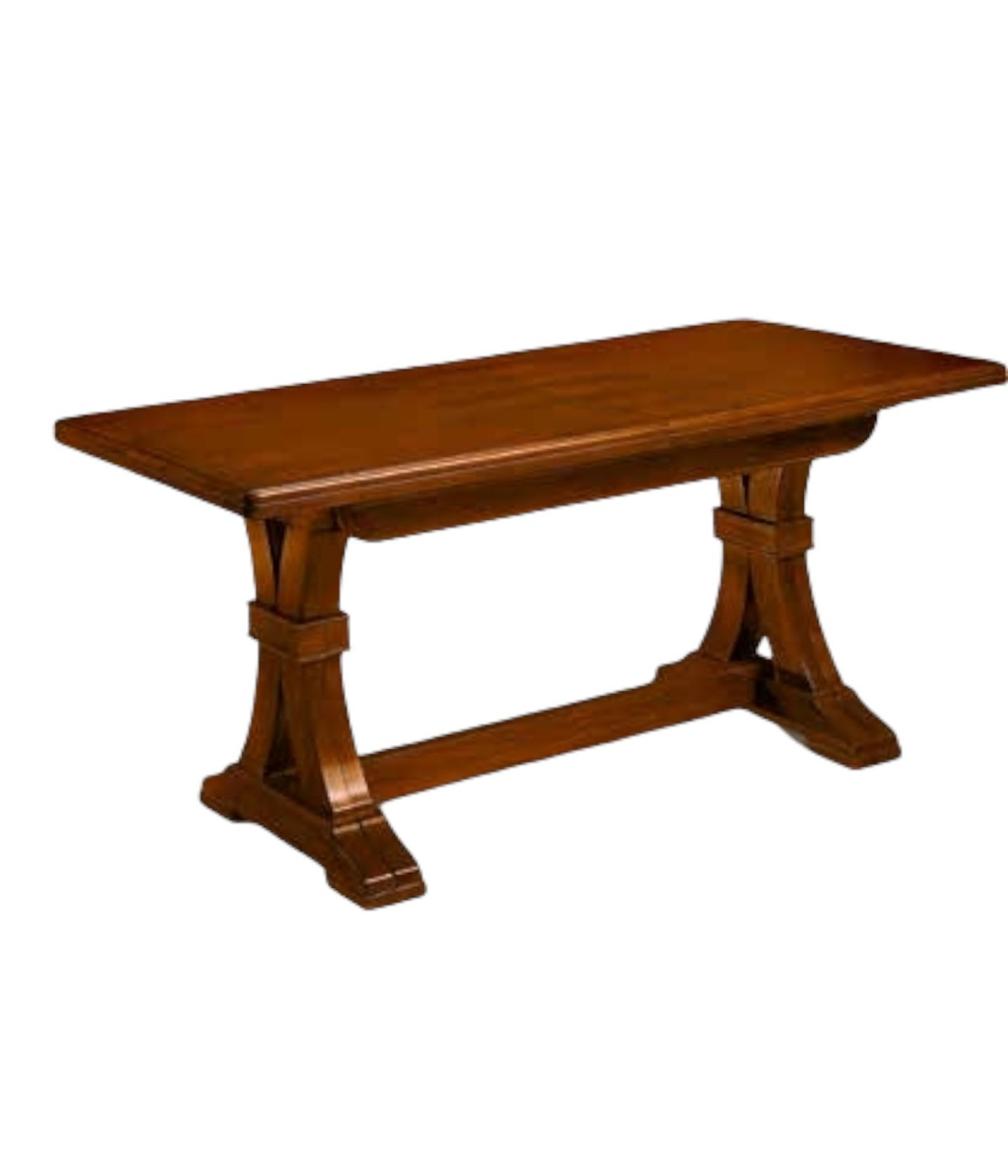 MOBILI 2G - Tavolo Fratino Allungabile In Legno Tinta Noce Arte Povera 160X85 (6