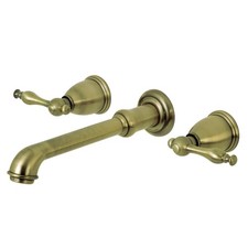 Kingston Brass KS712.NL Naples 1.2 GPM Wall Mounted Widespread - Brass