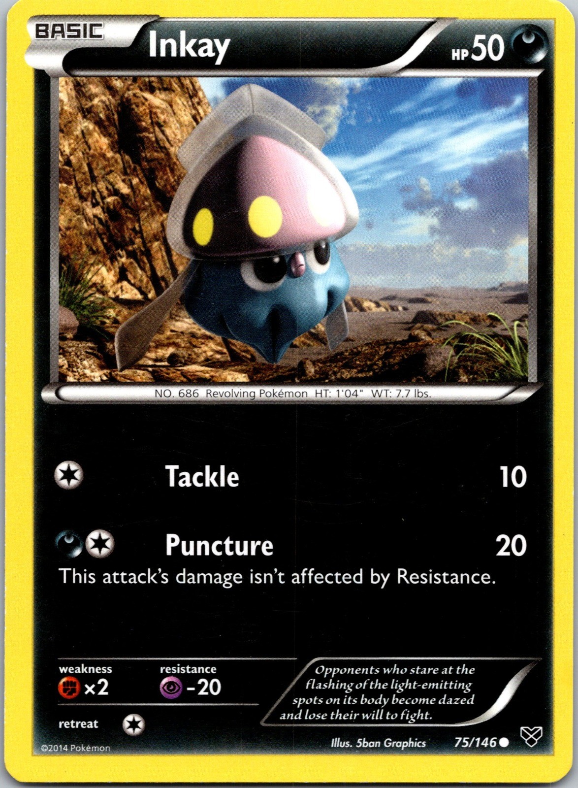 Inkay (75) Common XY Base Set Pokemon 75/146 MP