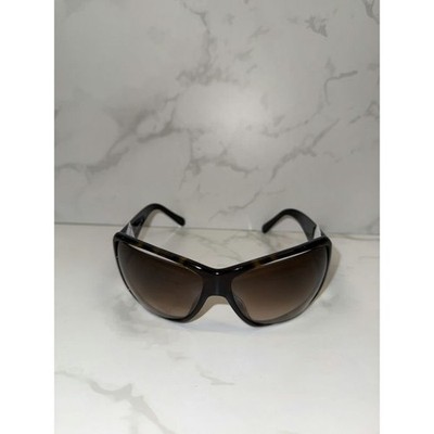 Prada SPR 19G Women's Brown Square Polarized Lens Black Plastic Star Sunglasses
