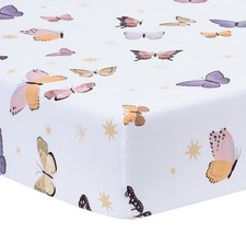 Lambs  Ivy Butterfly Dreams Breathable 100 Cotton Fitted Baby Crib Sheet