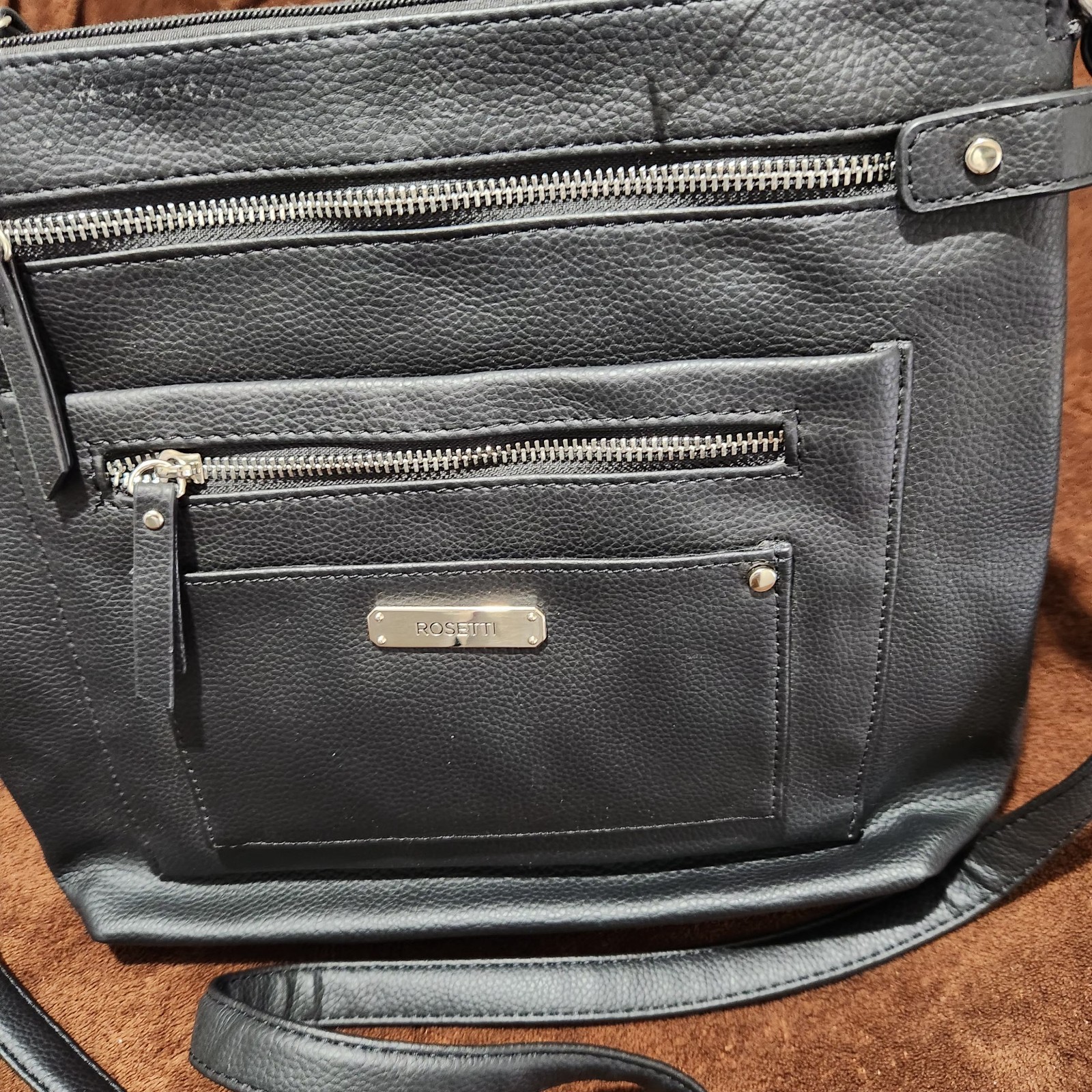 Rosetti Crossbody Bag 11x11x4 Black Purse Shoulder Bag