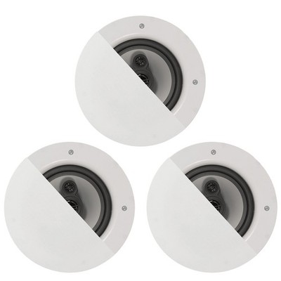 Acoustic Audio CSic64 Frameless In Ceiling Speakers with 6.5'' Woofers 3 Pack