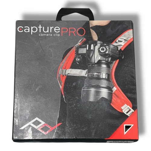 Peak Design Capture PRO Camera Clip + Standard Plate (Black & Red) NEW