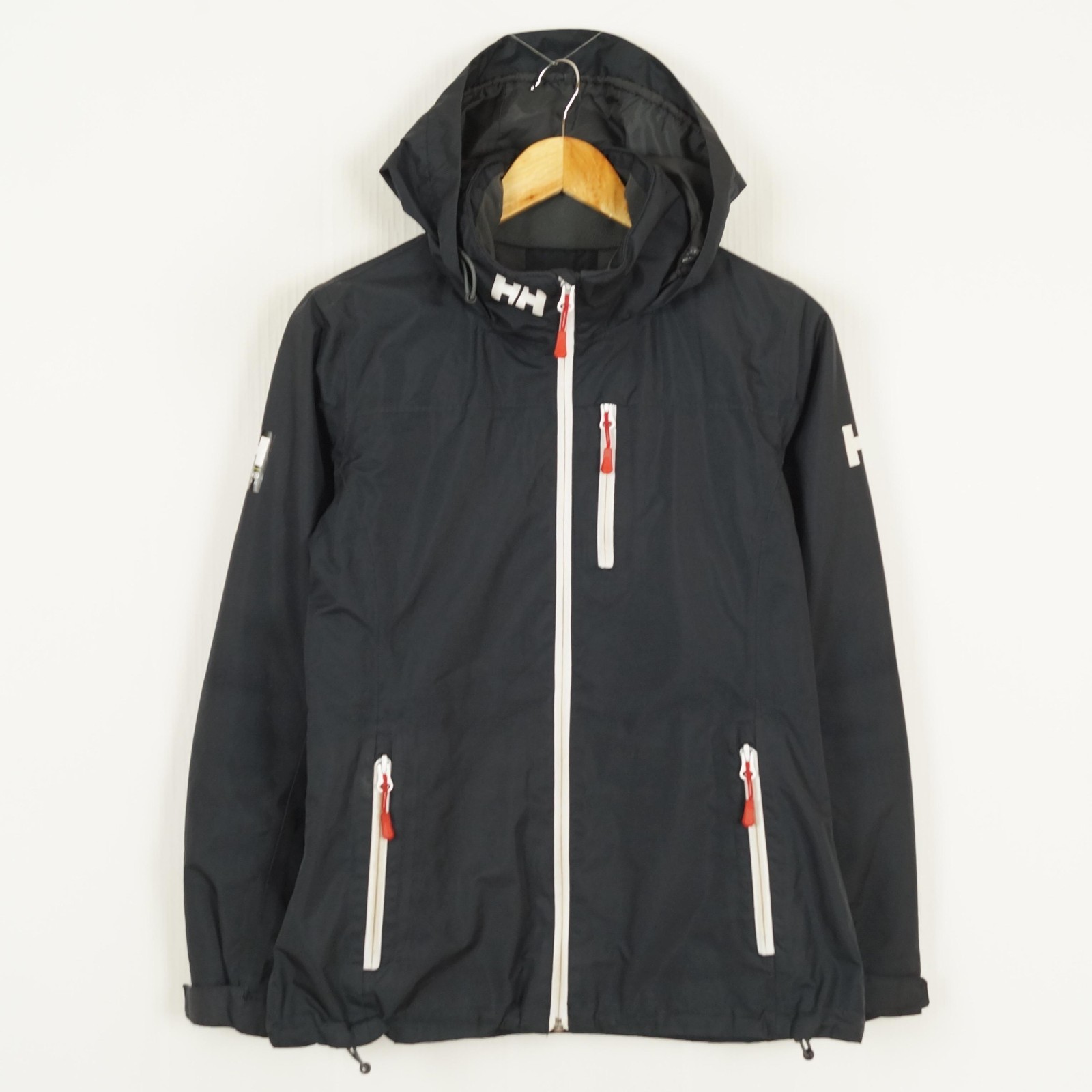 Chaqueta para mujer HELLY HANSEN talla M con capucha negra cortavientos...