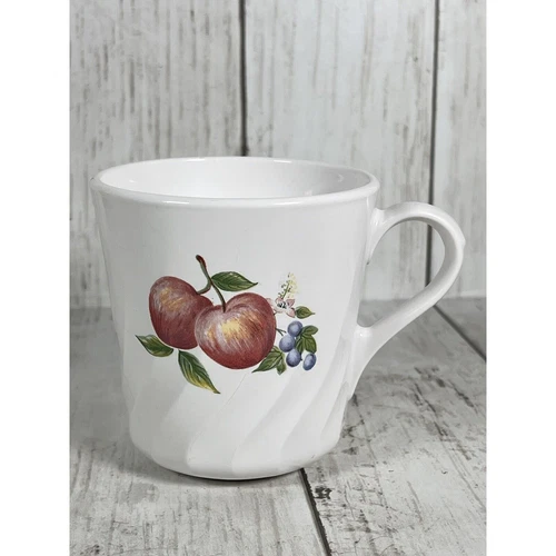 Corelle Corning ware Chutney Fruit Coffee Mug Cup Pear Apple USA