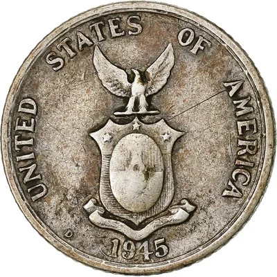 Philippines, 20 Centavos, 1945, Denver, Argent, TTB, KM:182 - Photo 1/2
