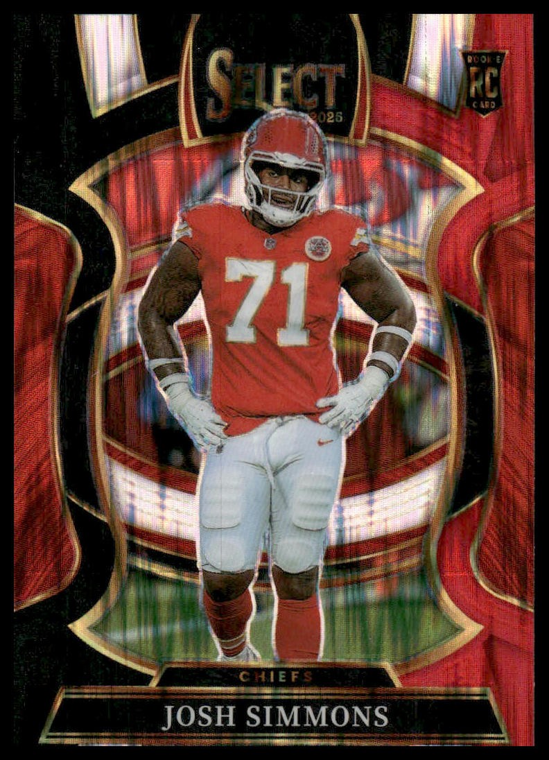 Josh Simmons Panini Select #8 Black/Red Shock