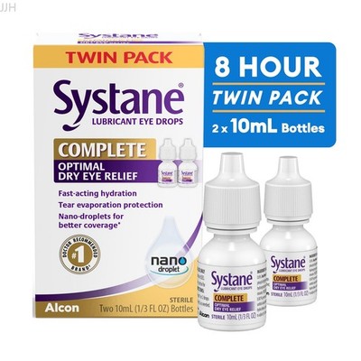 Systane Complete Lubricant Eye Drops Twin Pack Persistent Dry Eye Symptom Relief
