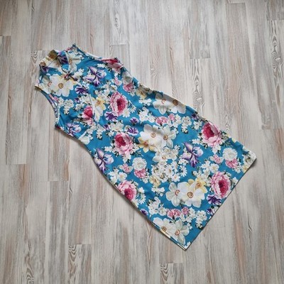 Kleid im Asia-Style   HANDMADE   Gr.36/38  Stehkragen  Wickeloptik  Baumw  TOP 
