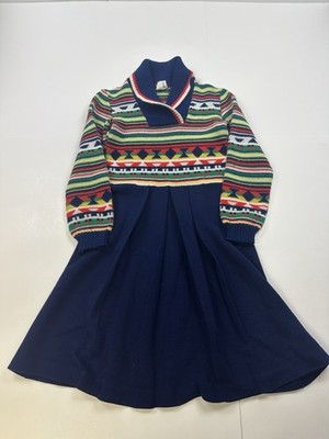 VTG 70s Saks Fifth Avenue Sweater dress girls size 12 Made In France | eBay