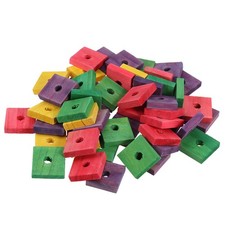 50 Pcs Bird Wooden Block Toys Parrot Pet Chewing Bite Toys Wood