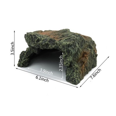 hide♂Rock☆69 Reptile Rock Hide Cave, Aquarium Habitat Decor Rock Tortoise
