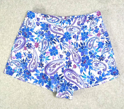 Show Me Your Mumu Womens Martine Shorts XL Floral Paisley Print White Blue
