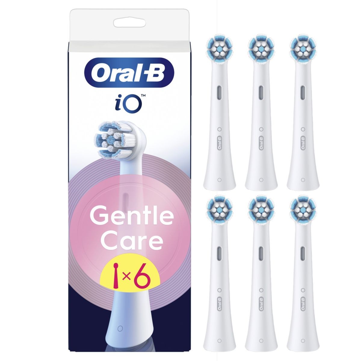 Brossette Oral-B iO Gentle Care Blanc x6 recharge pour brosse à dents iO
