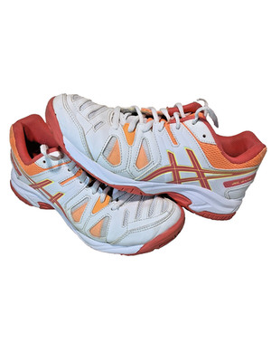 Asics Gel Game C502Y Women's Size 4.5 White Orange Tennis Shoes