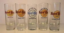 Hard Rock Cafe Shot Glasses Hollywood Bangkok Cayman Isles Boston Hong Kong