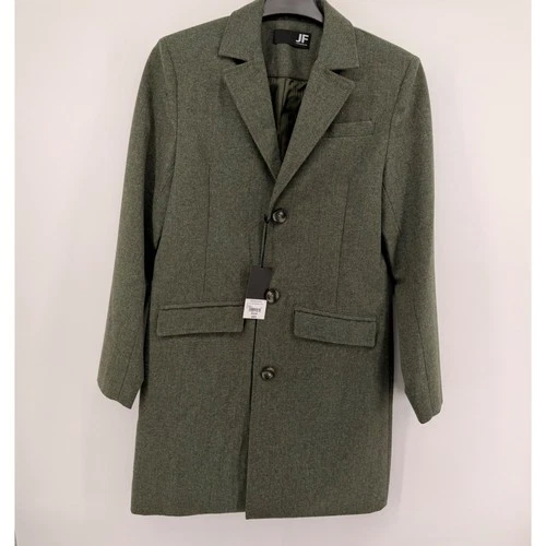 J. Ferrar Overcoat Men's Medium Green Herringbone Wool Blend 375162 new - product listing photo