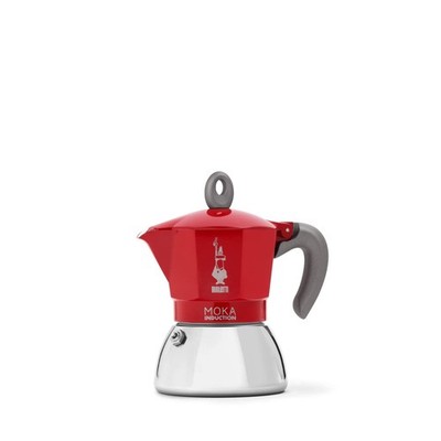 Bialetti Moka Induction 4 Cup Red Coffee Maker for All Hobs Espresso Pot