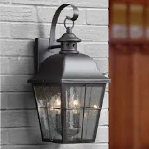 Quoizel MHE8410K 3 light Millhouse Outdoor Wall Lantern Mystic Black - Picture 1 of 3