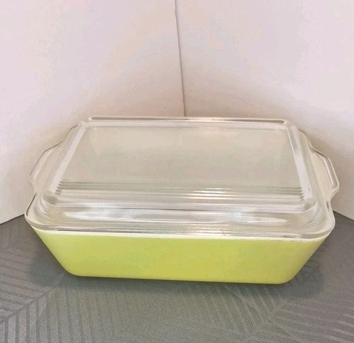 Vintage PYREX Yellow Ovenware Casserole Dish 1.5qt 0503 w/Ribbed Lid 503-C