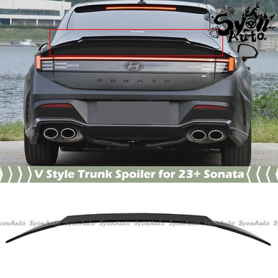 #ad FOR 2023 2026 HYUNDAI SONATA GLOSSY BLACK V STYLE REAR TRUNK SPOILER WING LID $109.99