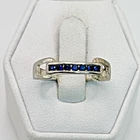 Stunning .925 Vintage Sterling Silver Estate Ring Size 6.5 with Blue stone