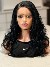 Braided French curls wig. Three tone wavy wig. Made on a full lace wig. 18  long.