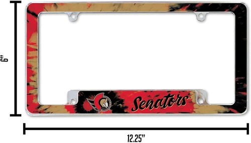 Ottawa Senators Metal License Plate Frame Chrome Tag Cover Tie Dye Design... - Picture 4 of 5