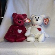 Ty Beanie Babies Valentino Valentina Bear Plush Lot of 2 1994 Vintage