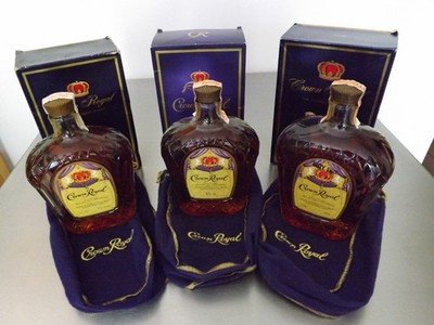 3 x Whisky Crown Royal Flaschen 50 Jahre alt Raritäten 1975/1977/1978 1,0 L neu