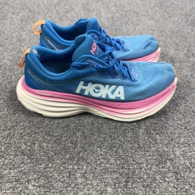 Hoka One One Bondi 8 Shoes Womens Size 8.5 Blue Running Sneakers Cushioned