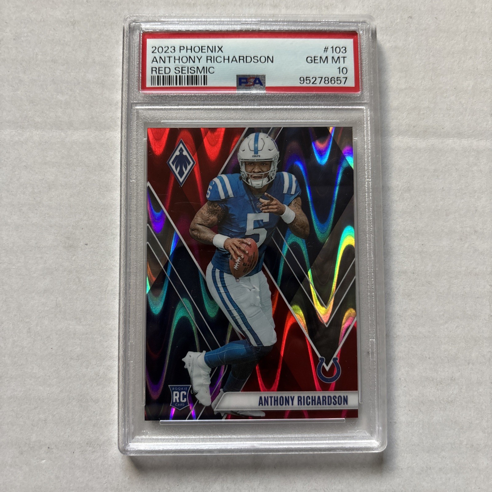 2023 Phoenix Red Seismic Anthony Richardson #103 Colts /199 PSA 10