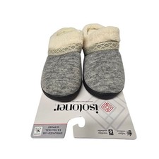 Isotoner Womens Knit Clog Slippers Faux Fur Lined Indoor Outdoor 9.5-10 XL NWT