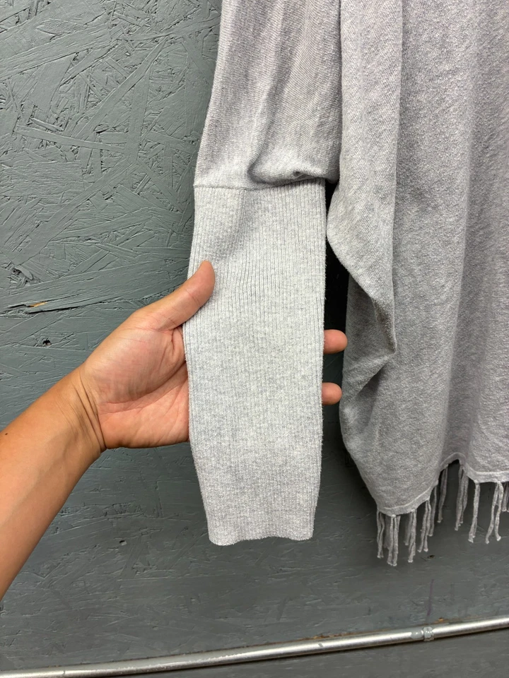 Cárdigan Lilly Pulitzer frente abierto para mujer talla M gris flecos dobladillo ligero Foto 4 de 4