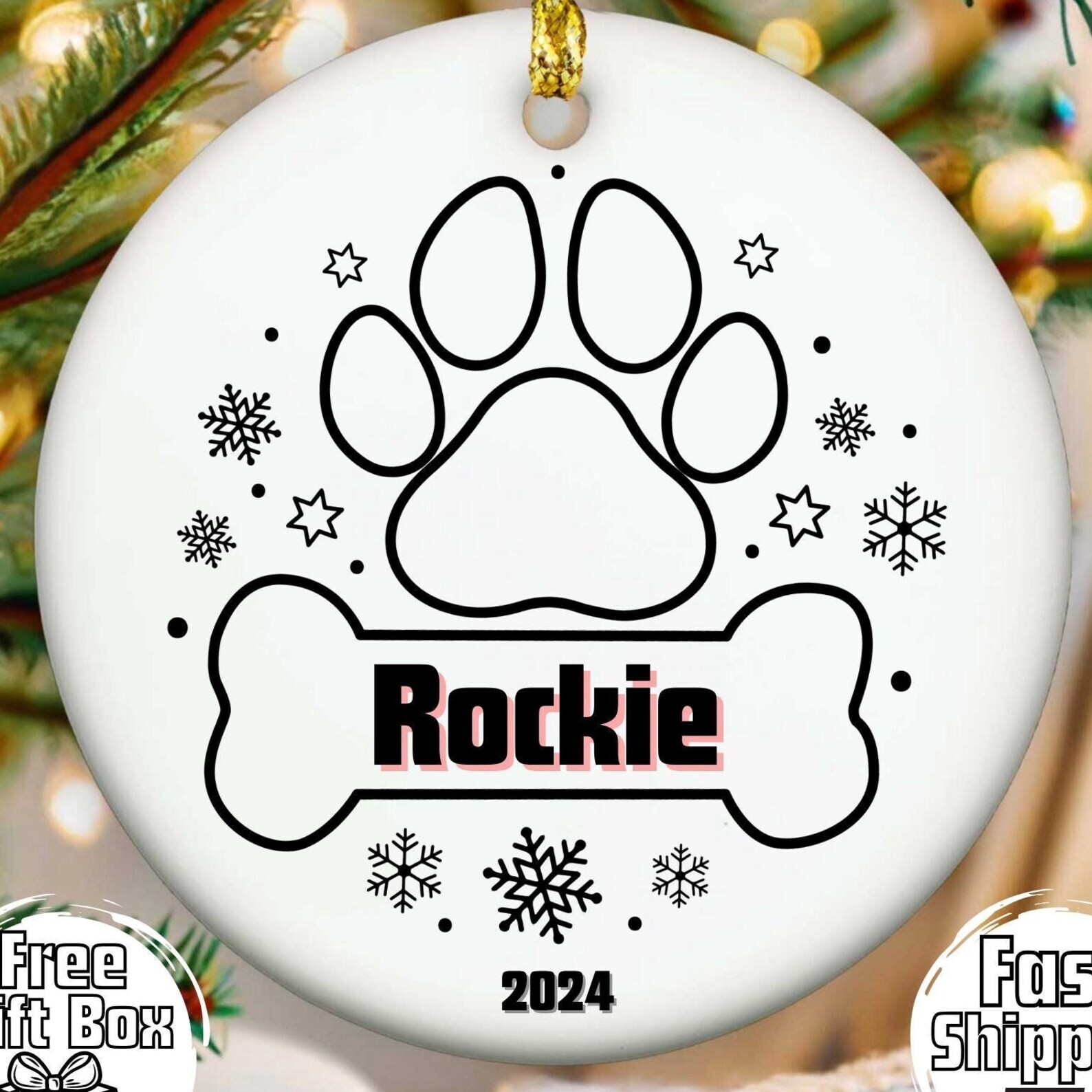 Personalized Dog Memorial Ornament Dog Loss Ornament Pet Memorial Gifts Dog Mom